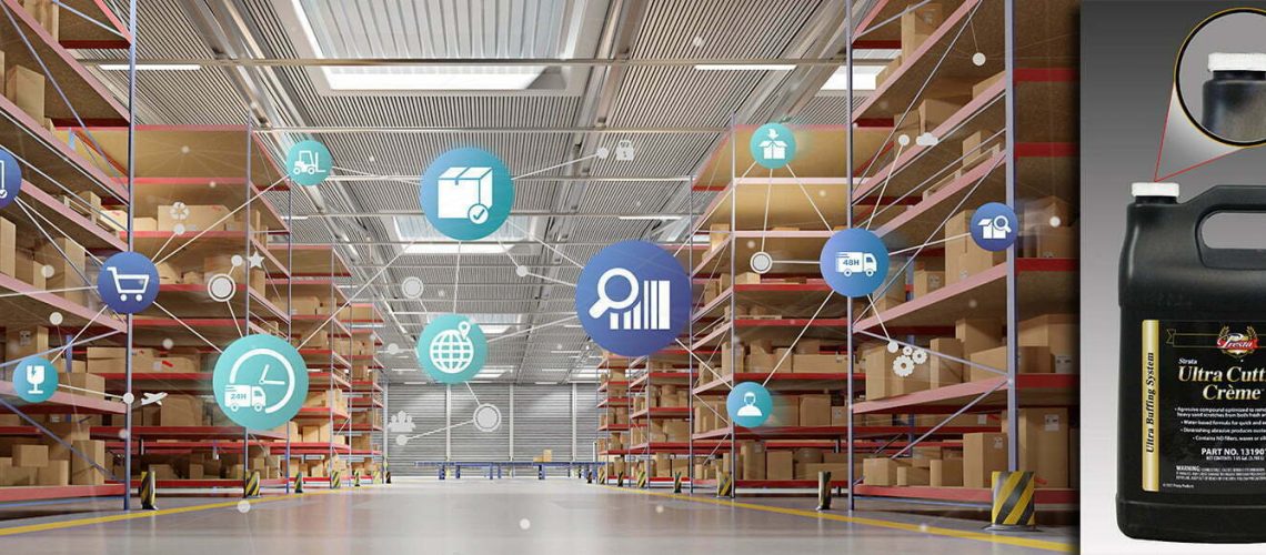 View of a Logistic organisation on a warehouse background 3d rendering